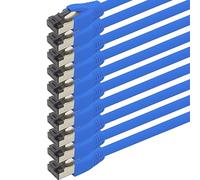 1aTTack.de Cable de red Cat 8 de 1,5 m, cable de red CAT8, azul, 10 unidades, Cat.8 Lan, 2000 MHz, 40 Gbit s, 40GBase-T Poe+, 10 x 1,5 m, color azul