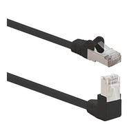 1aTTack.de - Cable de red Cat6 Cat 6 en ángulo de 90 grados SFTP PIMF 1000 Mbits RJ-45-1 pieza negro 0,5m