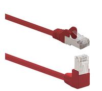 1aTTack.de - Cable de red Cat6 Cat 6 en ángulo de 90 grados SFTP PIMF 1000 Mbits RJ-45-1 pieza roja 0,5m