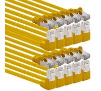 1aTTack.de - Cable de red Cat6 Cat 6 en ángulo de 90 grados SFTP PIMF 1000 Mbits RJ-45-10 piezas amarillas 1m