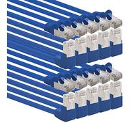 1aTTack.de - Cable de red Cat6 Cat 6 en ángulo de 90 grados SFTP PIMF 1000 Mbits RJ-45-10 piezas azul 7,5m