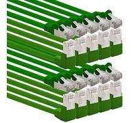 1aTTack.de - Cable de red Cat6 Cat 6 en ángulo de 90 grados SFTP PIMF 1000 Mbits RJ-45-10 piezas verdes 5m