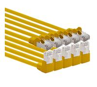 1aTTack.de - Cable de red Cat6 Cat 6 en ángulo de 90 grados SFTP PIMF 1000 Mbits RJ-45-5 piezas amarillas 0,25m