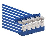 1aTTack.de - Cable de red Cat6 Cat 6 en ángulo de 90 grados SFTP PIMF 1000 Mbits RJ-45-5 piezas azules 1m