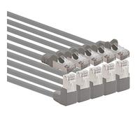 1aTTack.de - Cable de red Cat6 Cat 6 en ángulo de 90 grados SFTP PIMF 1000 Mbits RJ-45-5 piezas gris 0,25m