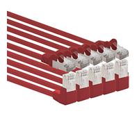 1aTTack.de - Cable de red Cat6 Cat 6 en ángulo de 90 grados SFTP PIMF 1000 Mbits RJ-45-5 piezas rojas 0,25m