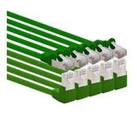 1aTTack.de - Cable de red Cat6 Cat 6 en ángulo de 90 grados SFTP PIMF 1000 Mbits RJ-45-5 piezas verdes 1m