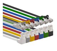 1aTTack.de - Cable de red Cat6 Cat 6 en ángulo de 90 grados SFTP PIMF 1000 Mbits RJ-45-7 piezas 7 colores 1m