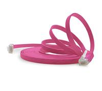 1aTTack.de Cable de red Cat6 Cat 6 plano delgado - 1 x 5 m - RJ45 Ethernet LAN DSL Router módem - Magenta