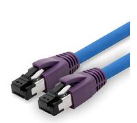 1aTTack.de Cable de red Cat8 de 3,0 m, Cat8, 2000 MHz, 40 Gbits, 40 Gbit/s, 40GBase-T High End Poe+, cable Ethernet, AWG24, cobre LSZH, azul, 1 pieza 3,0 m