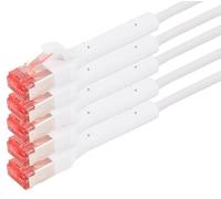 1aTTack.de Cable de red de 0,5 m, 5 unidades, Cat.6A, conector flexible de 90 grados en todas las direcciones, conector RJ45, 10 Gbit/s, cable Ethernet altamente flexible para servidor LAN DSL, router