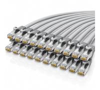 1aTTack.de Cable de red Ethernet LAN, Cat7, S/FTP, PIMF, LSZH, 1 m, color gris, RJ45, compatible con versiones anteriores Cat6a, Cat6, Cat5e, 10 Gbps, sin halógenos, para sala de servidores, panel de