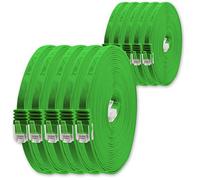 1aTTack.de Cable de red plano cat. 6, 2 m, color verde, 10 unidades, 1000 Mbit/s, Gigabit LAN (RJ45), plano