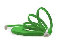 1aTTack.de Cable de red plano Cat6, 1 m, color verde, 1 unidad, cable de red plano Cat6, cable de conexión Cat 6, 1000 Mbit/s, Gigabit LAN (RJ45), plano Slim Micro