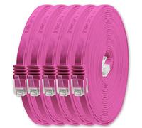 1aTTack.de Cable de red plano Cat6, 1 m, magenta, 5 unidades, Cat6, ultraplano, 1000 Mbit/s, Gigabit LAN (RJ45)