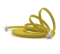 1aTTack.de Cable de Red Plano Cat6, 10 m, Amarillo - Cable de Conexión Cat 6, 1000 Mbit/s, Gigabit LAN (RJ45), Slim Micro