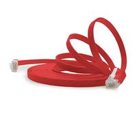 1aTTack.de Cable de red plano Cat6, 2 m, color rojo, 1 unidad, cable plano Cat6, cable de conexión Cat 6, 1000 Mbit/s, Gigabit LAN (RJ45), plano Slim Micro