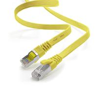1aTTack.de Cable Ethernet LAN CAT.7, RJ45, 10 Gbit/s, plano, compatible con Cat.5, Cat.5e y Cat.6 amarillo - 1 unidad 15m