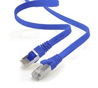 1aTTack.de Cable Ethernet LAN CAT.7, RJ45, 10 Gbit/s, plano, compatible con Cat.5, Cat.5e y Cat.6 azul - 1 unidad 1m