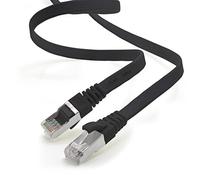 1aTTack.de Cable Ethernet LAN CAT.7, RJ45, 10 Gbit/s, plano, compatible con Cat.5, Cat.5e y Cat.6 Negro - 1 pieza 1m