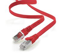 1aTTack.de Cable Ethernet LAN CAT.7, RJ45, 10 Gbit/s, plano, compatible con Cat.5, Cat.5e y Cat.6 Rojo - 1 pieza 2m