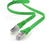 1aTTack.de Cable Ethernet LAN CAT.7, RJ45, 10 Gbit/s, plano, compatible con Cat.5, Cat.5e y Cat.6 verde - 1 unidad 15m