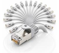 1aTTack.de Cable LAN CAT7 / 20 x 1,5 m - Gris/Cable CAT 7 PIMF S/FTP de red Ethernet 10 Gbps con conector RJ45 Cat 6a LSZH