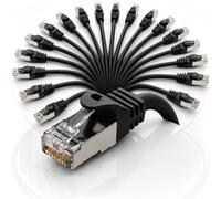 1aTTack.de Cable LAN CAT7 / 20 x 1,5 m - negro/cable CAT 7 PIMF S/FTP cable de red Ethernet 10 Gbps con conector RJ45 Cat 6a LSZH
