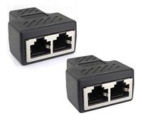 1aTTack.de Cat.6A cable de red conector de cable divisor de cable adaptador RJ45 compatible con Cat5 Cat6 Cat7 Cat8 2 piezas
