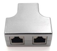 1aTTack.de cat. Adaptador de cable de conexión 5e conector de cable de red Adpater RJ45 socket 2X socket compatible con Cat5 Cat6 Cat7 Cat8 1 pieza