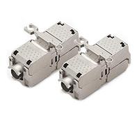 1aTTack.de cat. Conector Keystone 6A conector de desplazamiento de aislamiento sin herramientas a conector de desplazamiento de aislamiento AWG 22 a AWG 26 bronce niquelado plata 2 piezas