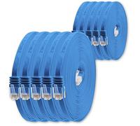 1aTTack.de Cat6 Cat.6 Cable Plano Cable de Red Lan Cable Plano Banda Lan 1000 Mbit/s Azul Azul - 10 Unidades 1,5m