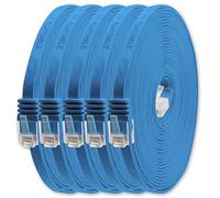1aTTack.de Cat6 Cat.6 Cable Plano Cable de Red Lan Cable Plano Banda Lan 1000 Mbit/s Azul Azul - 5 Unidades 3m