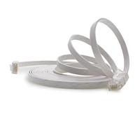 1aTTack.de Cat6 Cat.6 Cable Plano Cable de Red Lan Cable Plano Banda Lan 1000 Mbit/s Blanco Blanco - 1 Pieza 20m