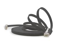 1aTTack.de Cat6 Cat.6 Cable Plano Cable de Red Lan Cable Plano Banda Lan 1000 Mbit/s Negro Negro - 1 Pieza 0,25m