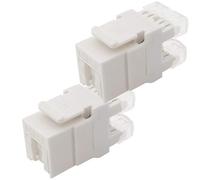 1aTTack.de Conector de desplazamiento de aislamiento Keystone Cat.6 a enchufe RJ45 AWG 23 a AWG 26 protección contra el polvo compatible con Cat5 Cat6 Cat7 Cat8 blanco 2 piezas