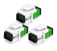 1aTTack.de - Conector LWL Keystone OS1/OS2 (APC) SC-Simplex hembra a SC-Simplex hembra monomodo (3 unidades), color verde