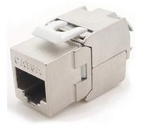 1aTTack.de Keystone Cat.6a 180° sin herramientas a enchufe RJ45 AWG 23 a AWG 26 apantallado ronze aleación de zinc niquelado compatible con Cat5 Cat6 Cat7 Cat8 plata 1 pieza