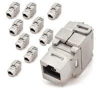 1aTTack.de Keystone RJ45 Cat 6a STP Montaje a presión sin herramientas Cable sin procesar Cat 500 MHz 10 Gbit/s compatible con Cat5 Cat6 Cat7 Cat8 10 piezas