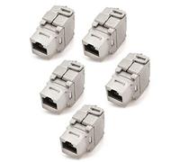 1aTTack.de Keystone RJ45 Cat 6a STP Montaje a presión sin herramientas Cable sin procesar Cat 500 MHz 10 Gbit/s compatible con Cat5 Cat6 Cat7 Cat8-5 piezas