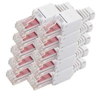 1aTTack.de Montaje de campo de conector Cat.6 sin herramientas para conductor interno flexible y rígido Cable de instalación de cable de red AWG 23-26 10 piezas