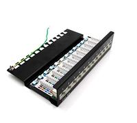 1aTTack.de - Panel de conexión CAT5 CAT6 CAT7, toma RJ45, carcasa metálica Cat6a 12 puertos negro, Patchpanel CAT6a