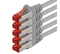 1aTTack SFTP - Cable RJ45 con doble apantallamiento (cat 6, 0,5metros), gris -5 unidades