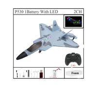 (1B con espuma LED) 2024 Top P530 2.4G 2CH Avión de control remoto Raptor F22 Versión de avión de guerra Luz LED