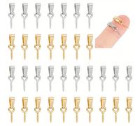 1Caja 60pcs 2 Colores Acero Inoxidable 304 Tornillo Ojo Peg Bails Dorado & Color Acero Inoxidable 16mm Agujero: 6x3mm Pasador: 1.3mm 30pcs/color