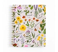 1Canoe2 Cuaderno en espiral con diseño escénico de paisaje de montaña, 120 páginas a rayas, 7 x 9 pulgadas, esquinas redondeadas, tema de naturaleza (Wildflower Botanicals)