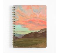 1Canoe2 Cuaderno en espiral con diseño escénico de paisaje de montaña, 120 páginas a rayas, 7 x 9 pulgadas, esquinas redondeadas, tema de naturaleza (cielo pintado)