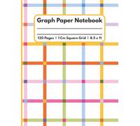 1cm Graph Paper Notebook for Girls, Quad Ruled Graph Paper Composition Notebook No Spiral for Math, Science and Engineering, 120 pages, 8.5 x 11 inch for School or Work