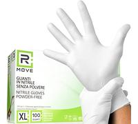 1Conf. da 100pz Tg.XL - RMove Guanti Nitrile Bianco Uso Medico Senza Polvere