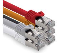 1CONN 0,25m - 5 Colores 01 CAT.7 Cable Ethernet de Computadora Red (Cable Bruto) Cable de Conexión S-FTP LSZH PIMF 10GB s Conector RJ45 Cat6a